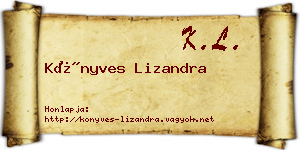 Könyves Lizandra névjegykártya
